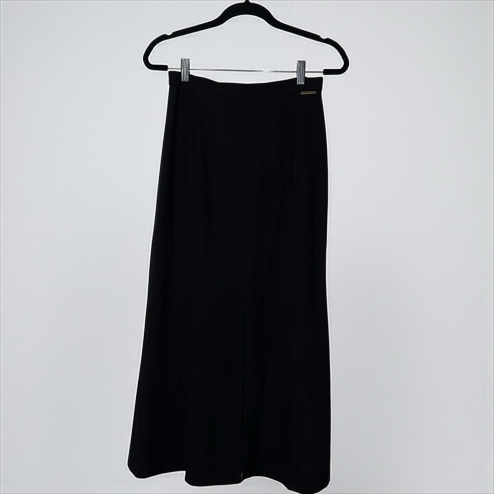 GEIGER Austria Wool Blend Black Midi Skirt Size 38 (waist ~ 29”) Dark Acadamia